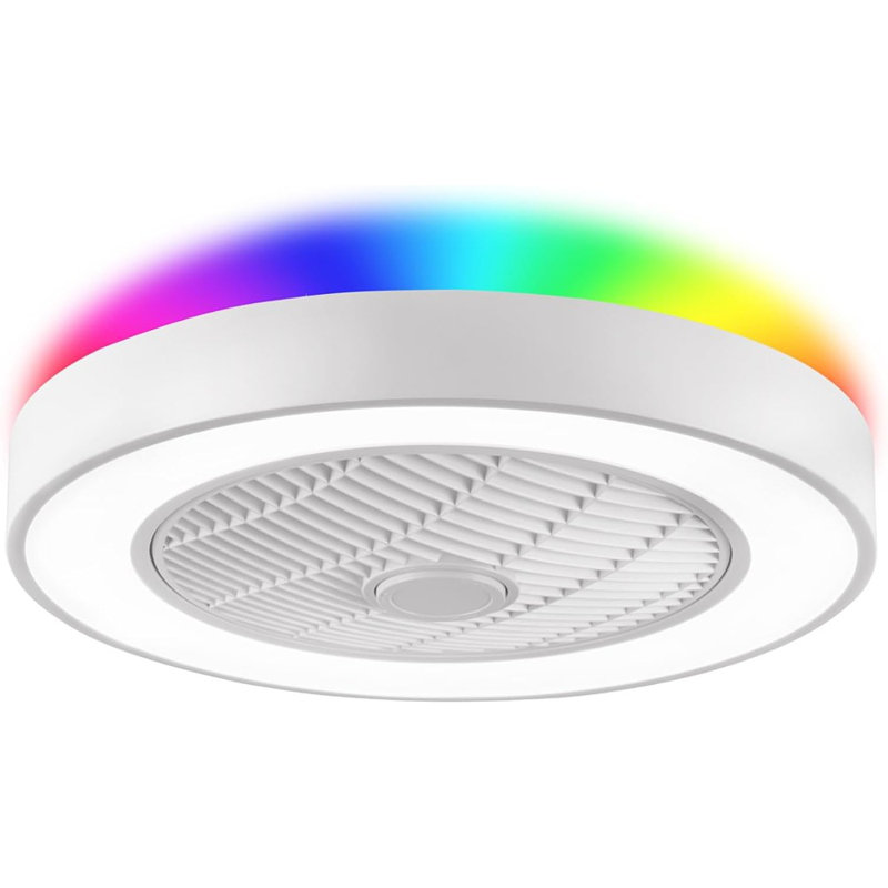20 Inch Low Profile Ceiling Fan With Light, LED Bladeles...