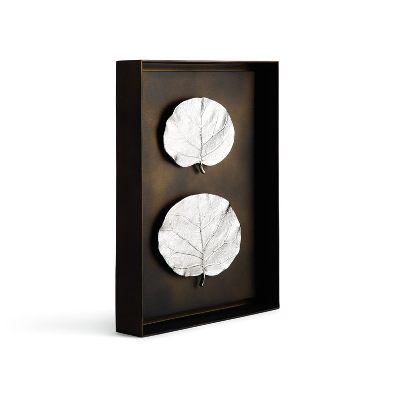 Botanical Leaf Shadow Box, Silver