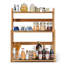 Freestanding Bamboo Spice Rack with Adjustable Racks