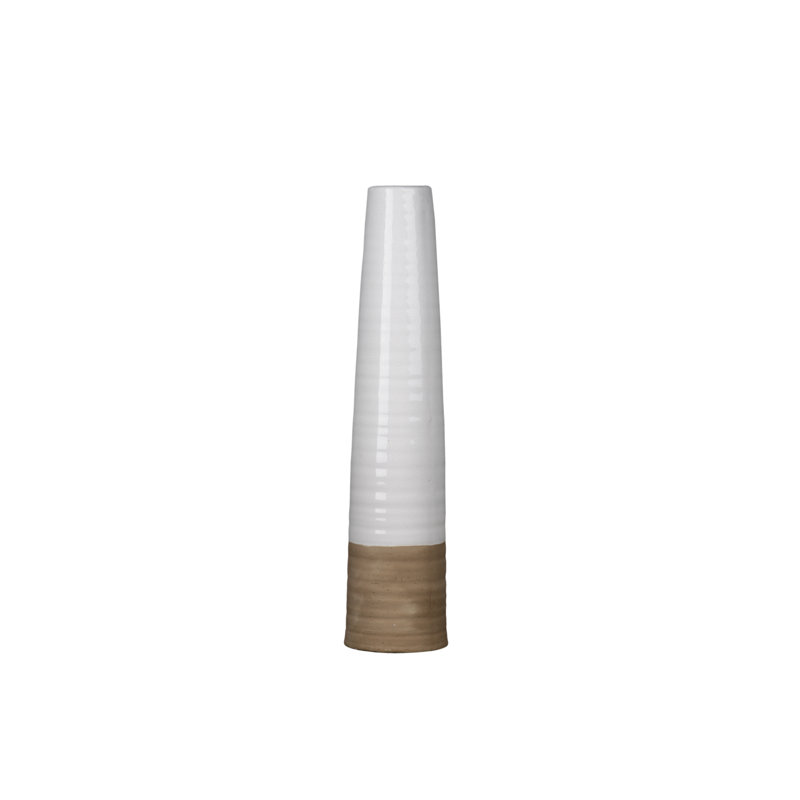 Goetz Handmade Stoneware Floor Vase, 19.5" H x 4.5" W x 4.5" D, White