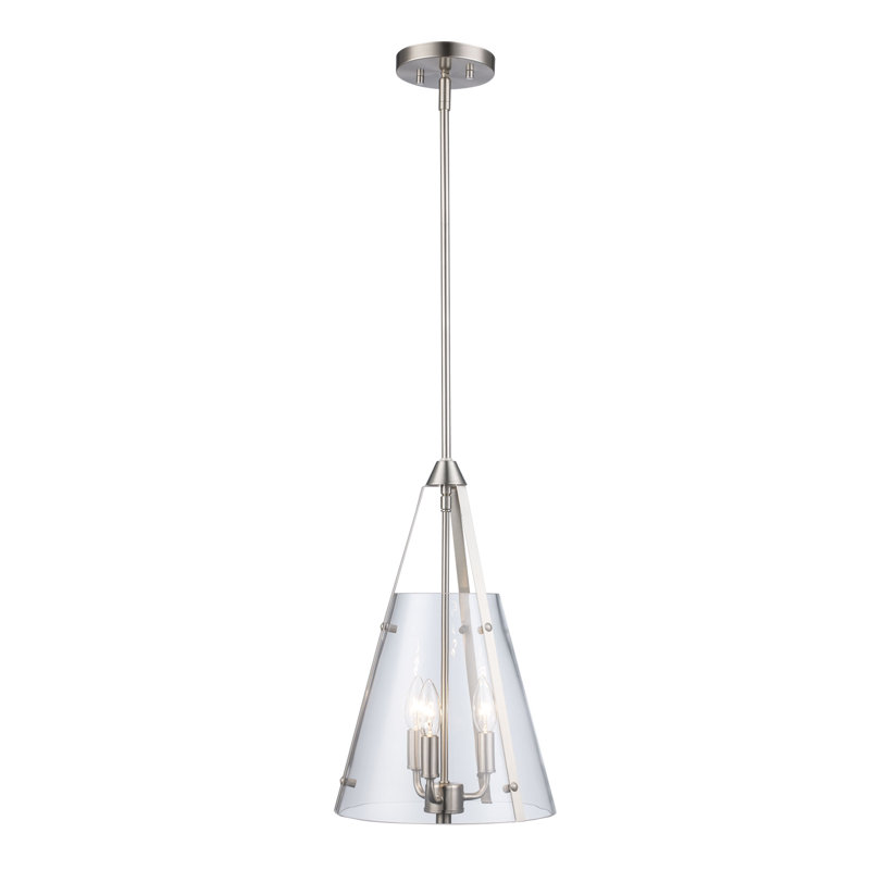 - Light Cone Pendant, Brushed Nickel, 18.5" H x 11" W x 11" D, 3