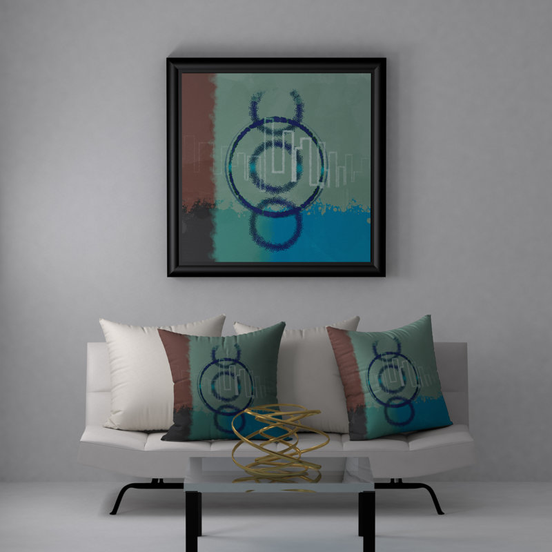 Cuddly Abstract Reversible Throw Pillow, 18" H x 18" W