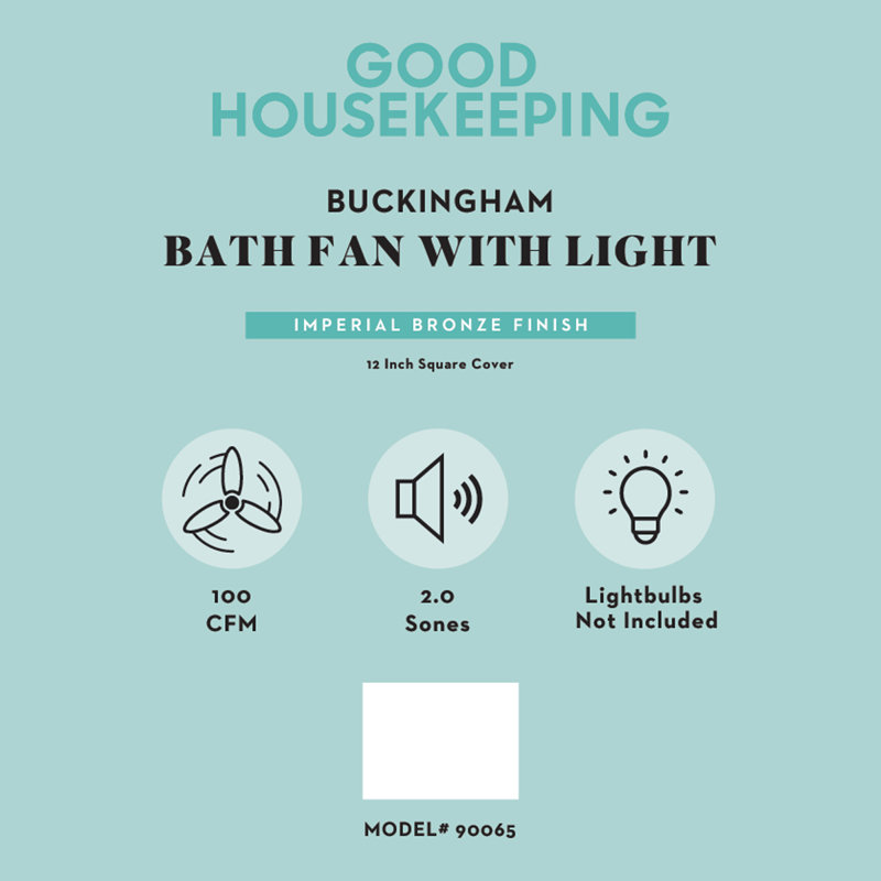 Buckingham Decorative 100 CFM Bathroom Ventilation Exhaust Fan with Light and Night-Light in Imperial Bronze Buckingham Decorative 100 CFM Bathroom Ventilation Exhaust Fan with Light and Night-Light in Imperial Bronze