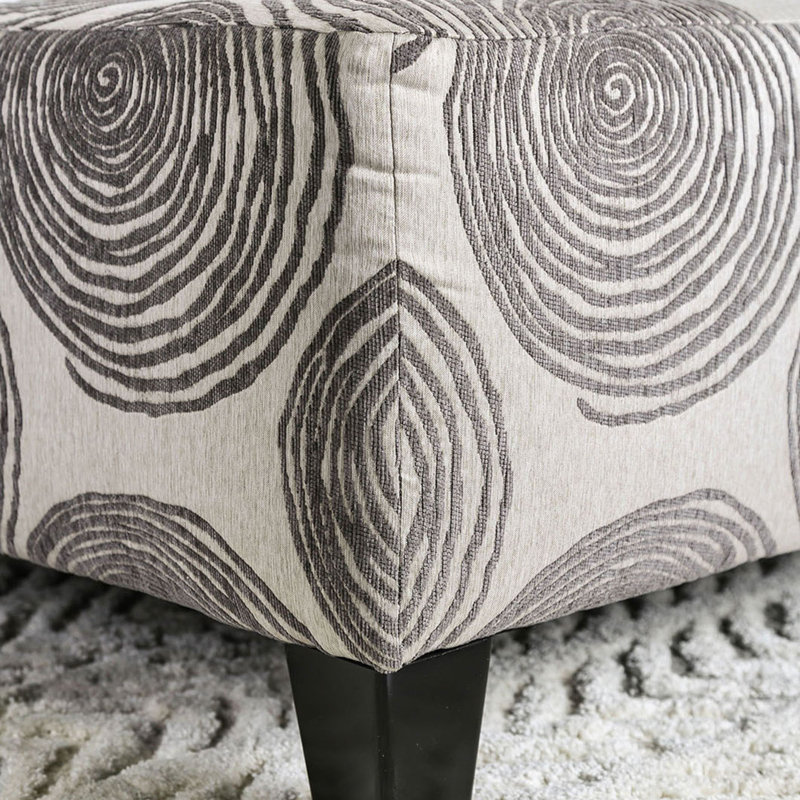 Repose-pieds rembourré de style contemporain, Gris