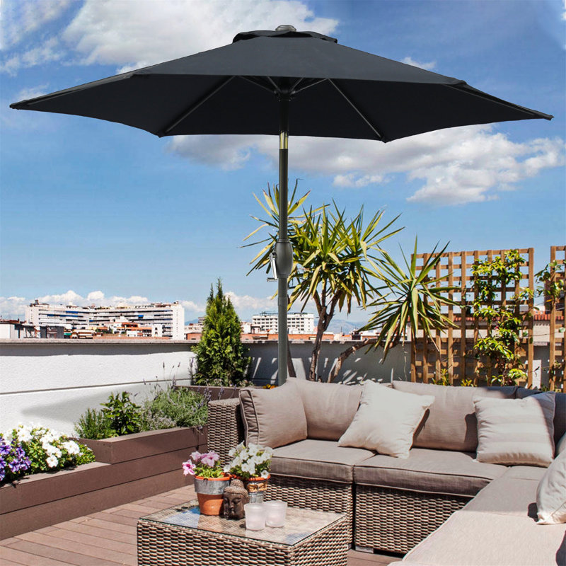 Parasol Cattima 106,3 avec contrepoids inclus, Noir