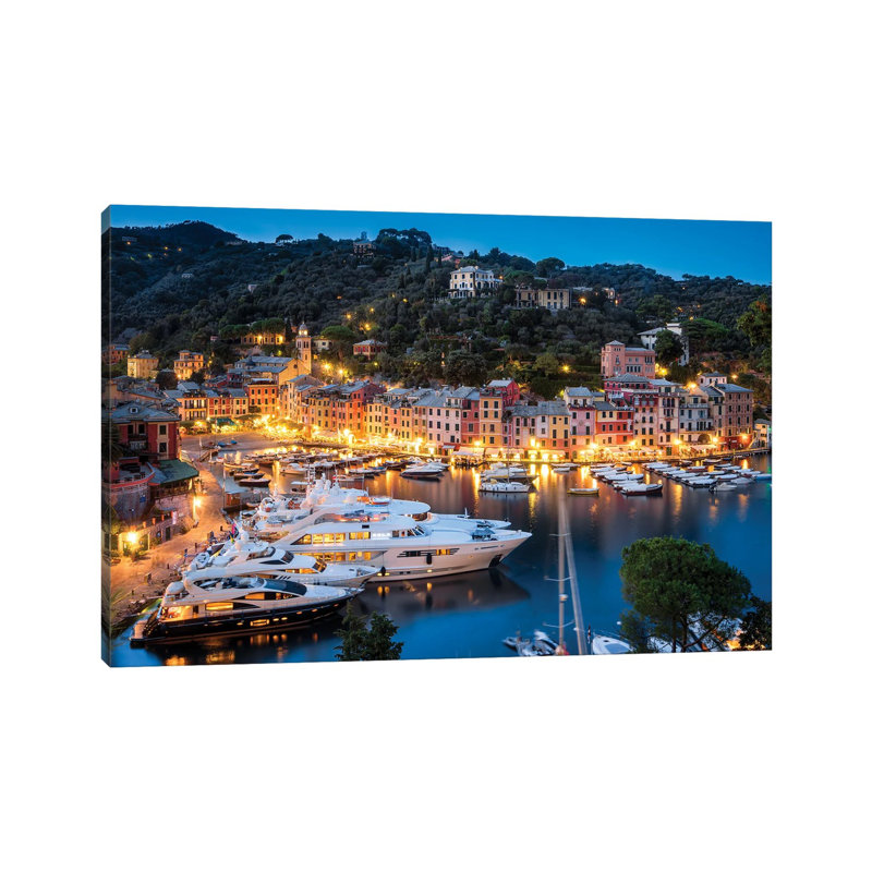 Portofino At Night, Liguria, Italy by Jan Becke - Wrapped Canvas Print, 45.72cm H x 66.04cm W x 1.905cm D