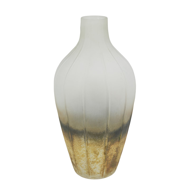 Vase à bourgeon en verre à dégradé ombré de 16,5 pouces