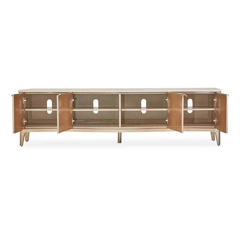 Malibu Crest Media Console, Blush/White
