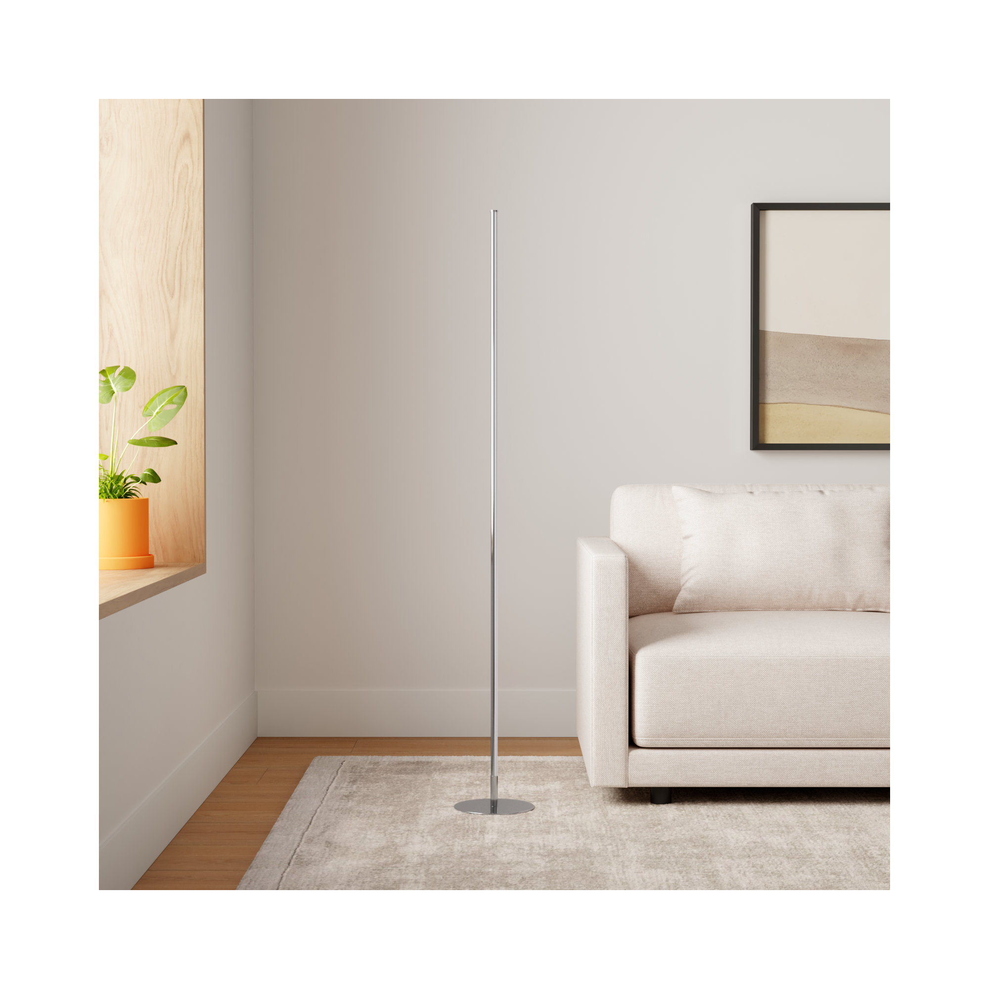 Juaquin 59.5'' Dimmable LED Floor Lamp, Chrome