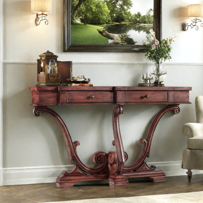 American-style light luxury retro console table.