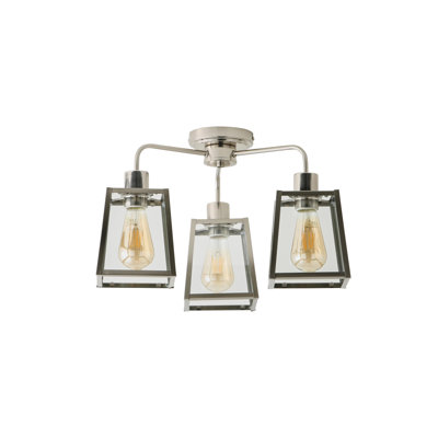 Deeric Glass Semi Flush Mount