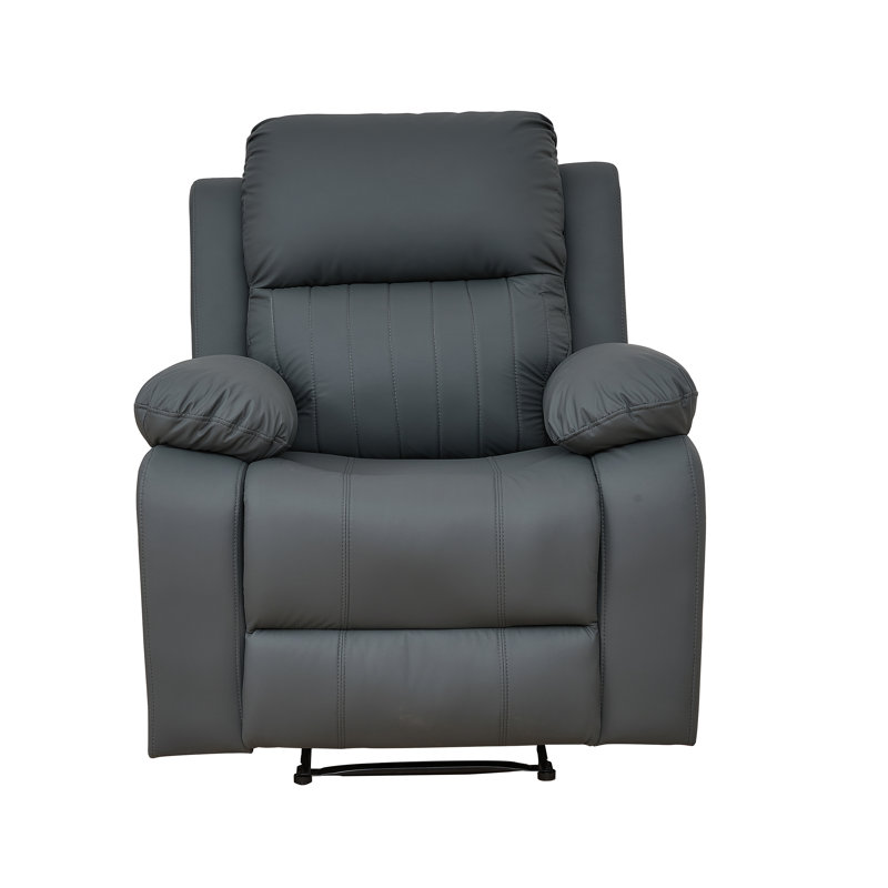 Fauteuil inclinable en similicuir Zanelle, Cuir gris foncé