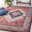 Tucson Heirloom Machine Washable Non-Slip Area Rug In Rust & Blue-1150506348