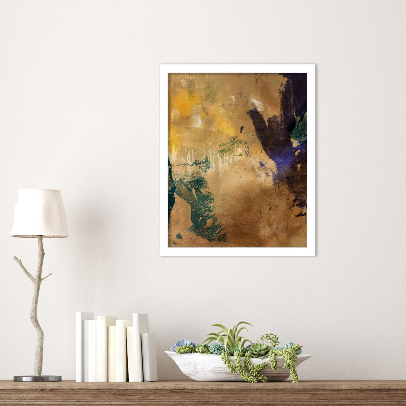 Flagler "Amber Haze No. 1" Print, White, 17" H x 14" W