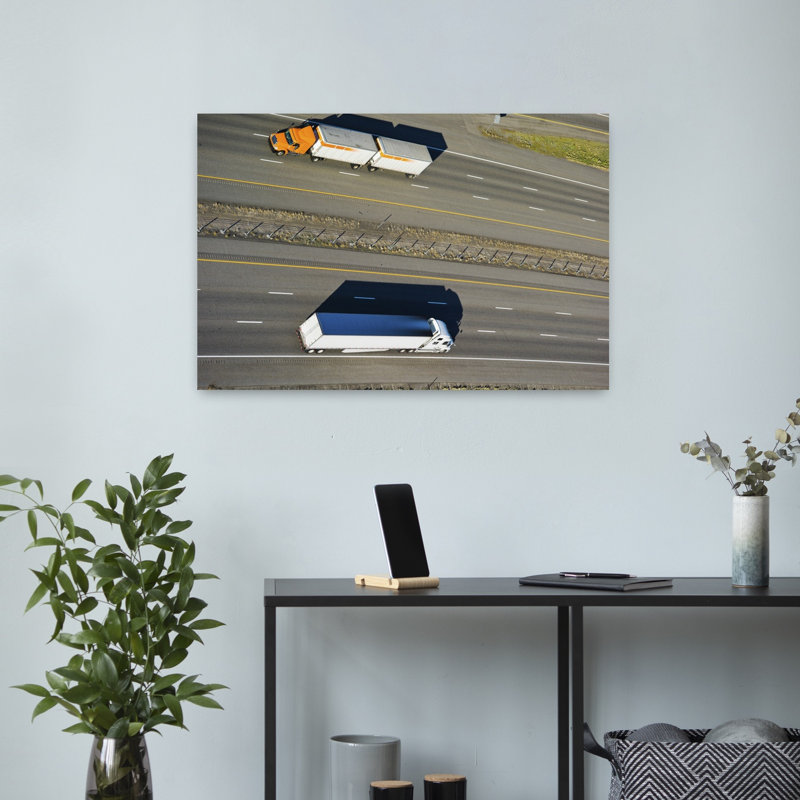 Trucks moving on a highway Interstate 80 Park City Utah USA 1 Piece Wrapped Canvas Wall Art, 40.64 cm H x 60.96 cm W