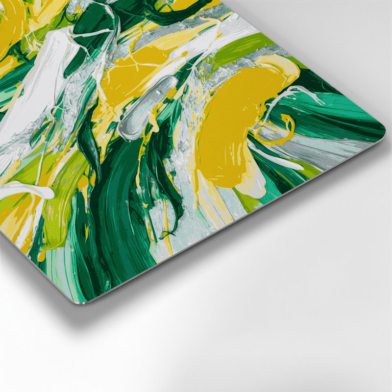 «Lyrical Abstraction 94», art mural en métal vert, H 32 po x l 32 po