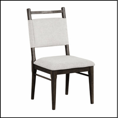 Walnut Side Chairs with Comfortable 100% Polyester Upholstered Seats for Elegant Kitchen and Dining Room Use, Set of 2