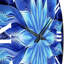 Horloge murale en métal turquoise et fleurs blanches fractales-93380953