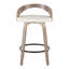 Tabouret de comptoir à hauteur fixe avec pivot en bois et similicuir élégant avec repose-pieds rond en métal - ensemble de 2