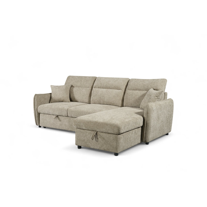 4 Seater Sofa Bed, Right Hand Facing, Beige