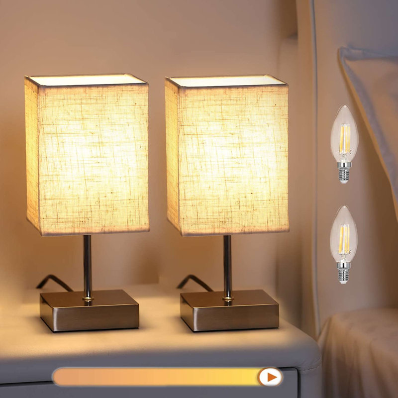 Arnitha Metal USB Table Lamp, Beige
