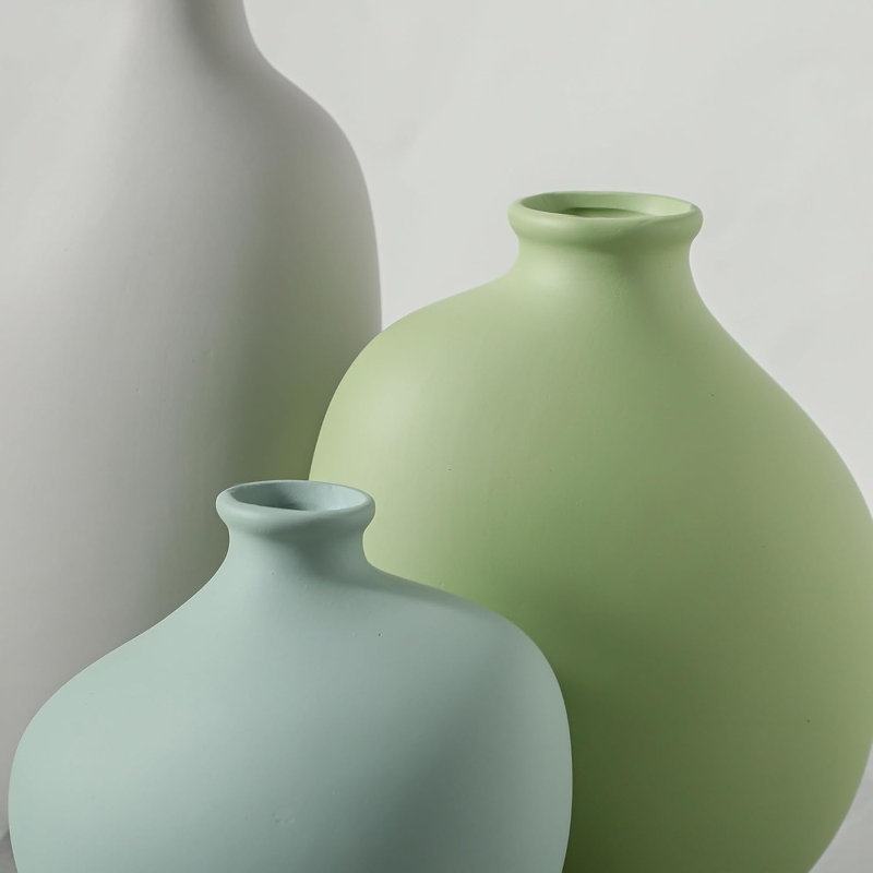 Ceramic Vase Set Of 3, Rustic Farmhouse Pottery Vases For Home Decor, Perfect For Pampas Grass, Dried Or Fresh Flowers, Ideal For Living Room, Bedroom, Kitchen, Bathroom, Bookshelf, Table Centerpiece