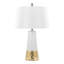 Lampe de table contemporaine en céramique 22 "avec corps blanc et doré Penenope