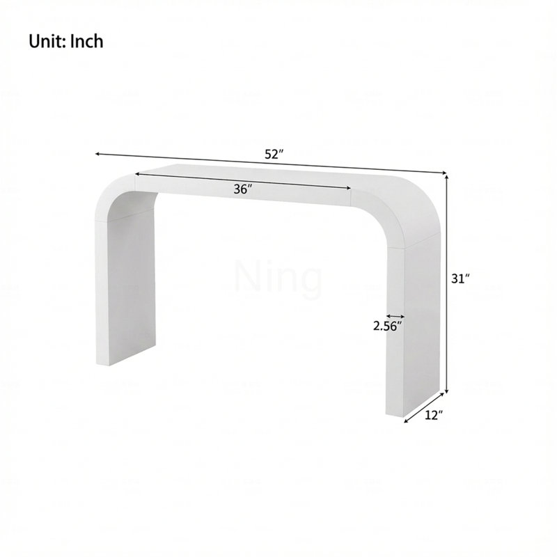 Console arquée moderne - Design minimaliste blanc épuré (structure stable et robuste), Blanc