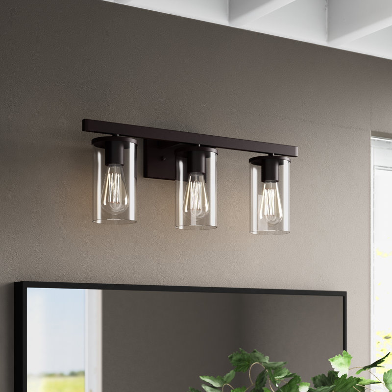 Éclairage pour meuble-lavabo 3 lumières Besaraba, Bronze frotté à l'huile