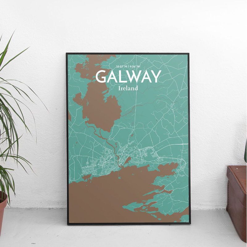 Galway City Map - No Frame Print, 43.2cm H x 27.9cm W x 0.13cm D