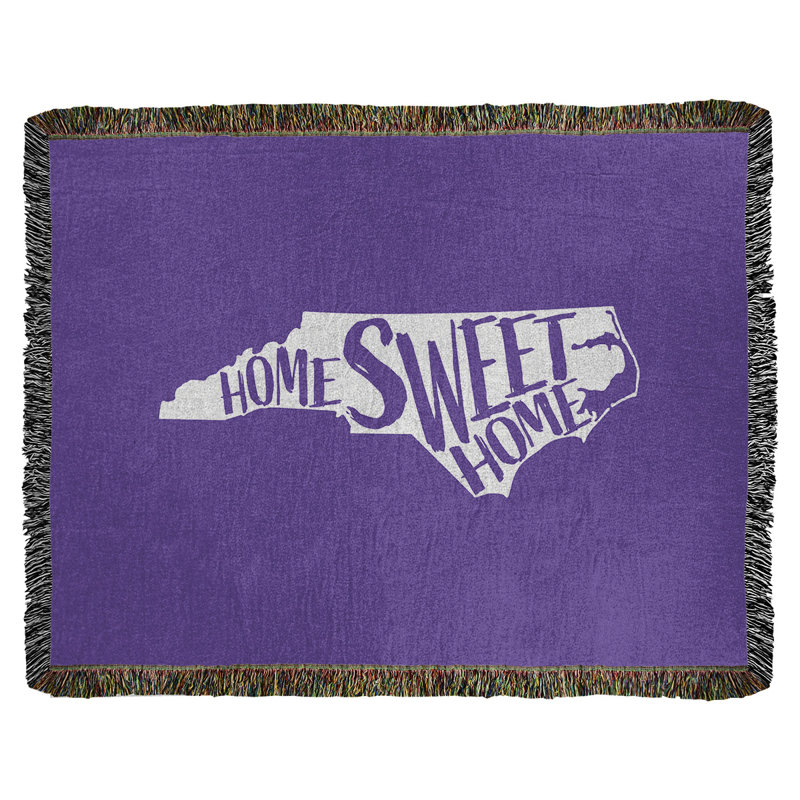 Hand Woven Throw Blanket, Purple, 50" x 60"