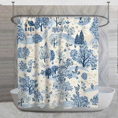 Rideau de douche Landscape - Décor de salle de bain Cottage