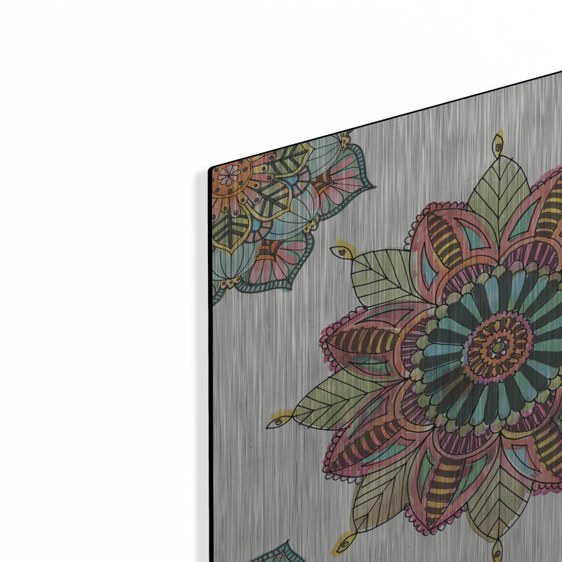 «Mandala Morning VI» par Anne Tavoletti, art mural en métal, H 12 po x l 12 po