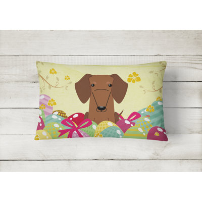 Easter Eggs Outdoor Throw Pillow