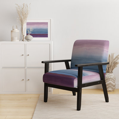 Hakeema - Purple Rock Landscape III - Upholstered Shabby Elegance Accent Arm Chair