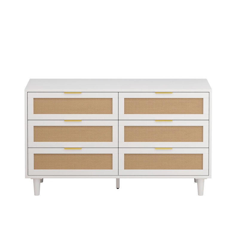 Commode 6 tiroirs Abagayle, Blanc