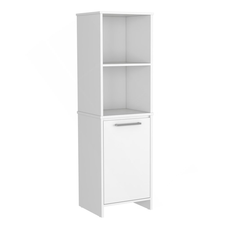 Garde-manger Eiffel, deux tablettes extérieures, armoire à une porte, deux tablettes intérieures - blanc