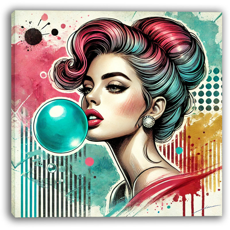 Art sur toile Vif Glam Bubblegum, H 12 po x l 12 po x P 1 po