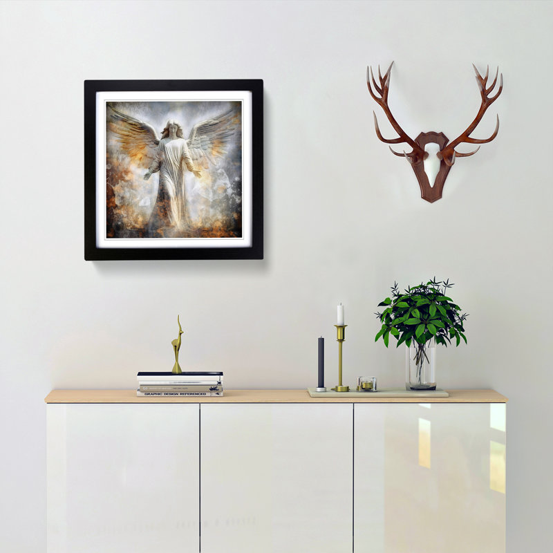 Single Picture Frame Print on Wood, Black