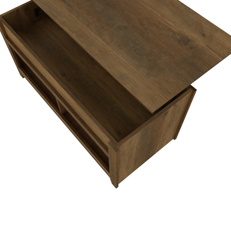 Table basse à plateau relevable Bianka, Chêne noueux