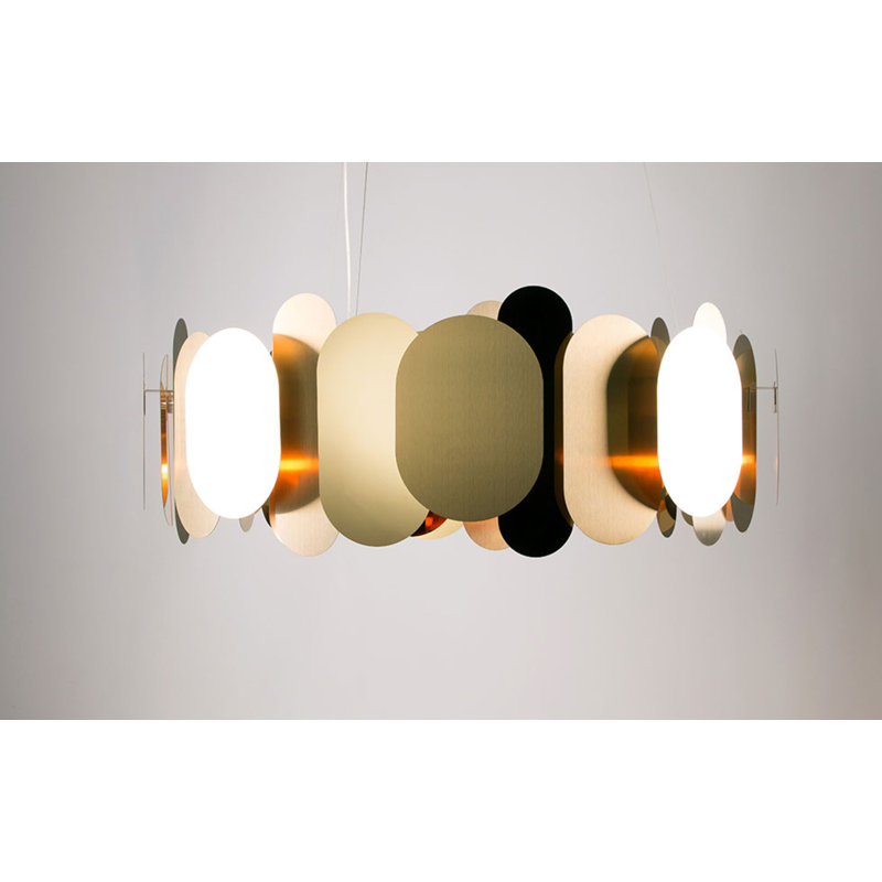 Panel LED Chandelier, Bronze