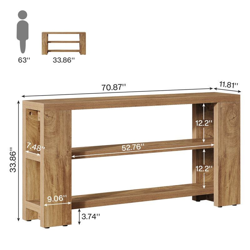 70-Inch Narrow Long Entry Console Table with Storage for Hallway, Entrance, Foyer