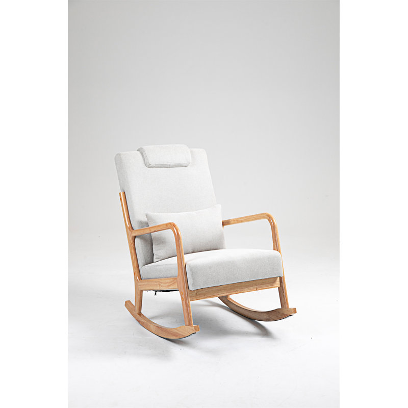 Chaise berçante moderne rembourrée, Beige