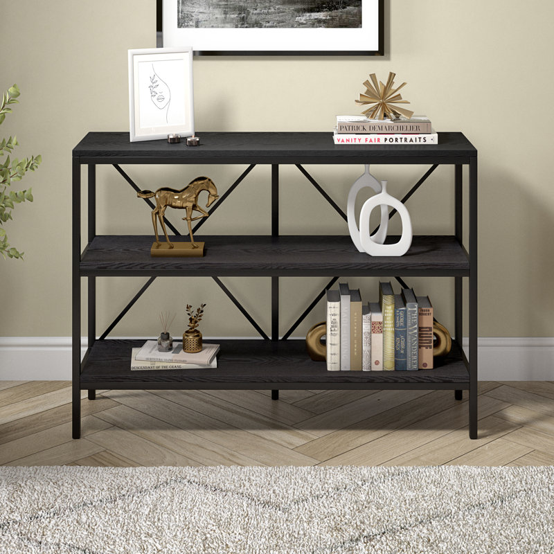 Console avec tablettes Kira , Noir, H 30 po x l 42 po x P 11,75 po