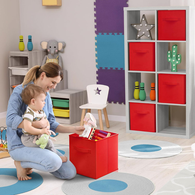 Cube de stockage pliable, rouge
