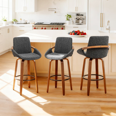 Benno 3-Piece Swivel Upholstered Counter Stool Set