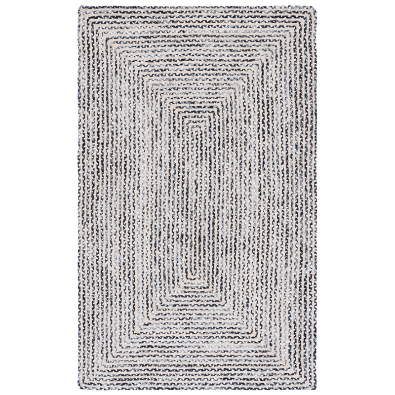Nini Handmade Cotton Striped Rug, Rectangle 5' x 8'
