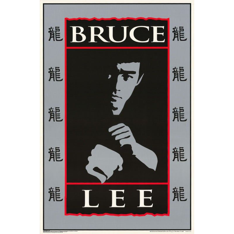  Officiellement sous licence Bruce Lee - affiche d'art rétro Fist - 23 x 35 po - reproduction décorative - papier affiche - prêt à encadrer