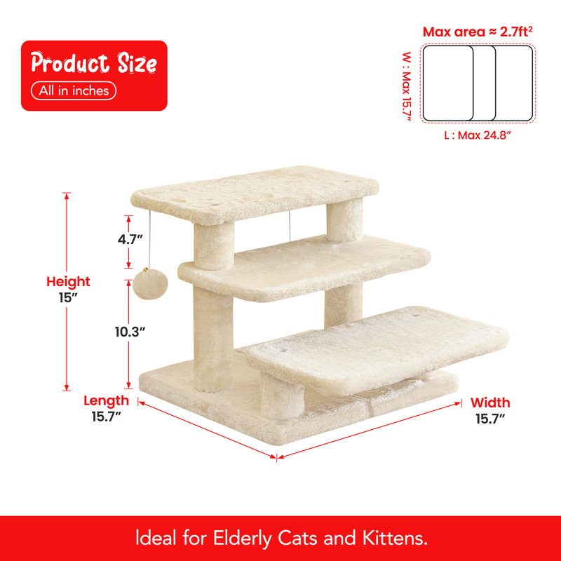 Escalier pour animaux 15 po H, Beige