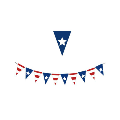 Independence Day Party Decorations 250th Anniversary Banners Pennants And Colorful Flags  USA-Style Anniversary Party Decorations